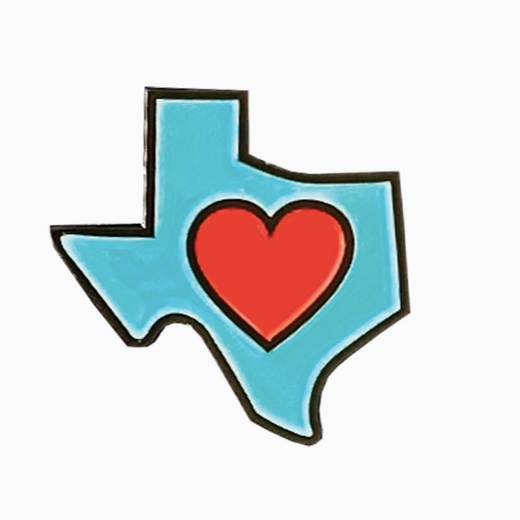 Texas Heart Enamel Pin | Bryan Spear Studio (TX)