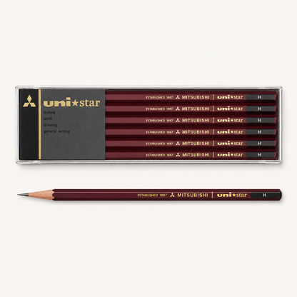 Hi-uni Unistar Wooden Pencil Pack of 12 | Mitsubishi (Japan)
