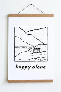 Happy Alone House Print | Stay Home Club (CA)