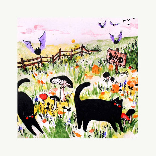 Two Black Cats Art Print | Rebekah Evans (NC)