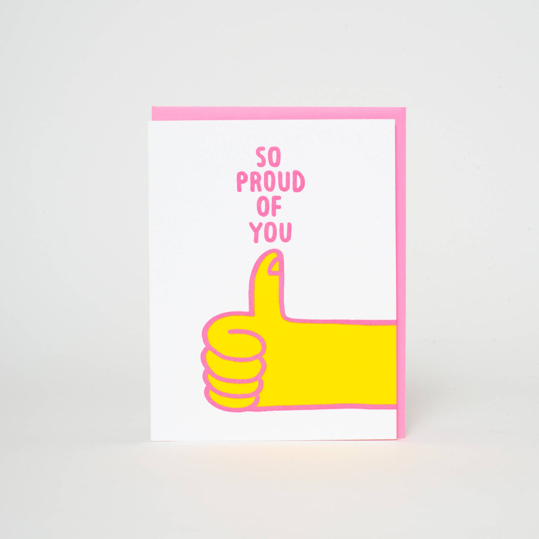 Proud Of You Thumbs Up Letterpress Card | Ashkahn(CA)