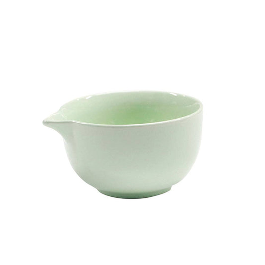 Porcelain Matcha Latte Bowl with Spout | Light Green