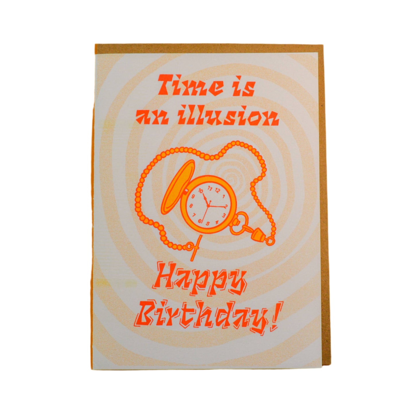 Time Is An Illusion Birthday Risograph Card | Carrie Garrison (VA)