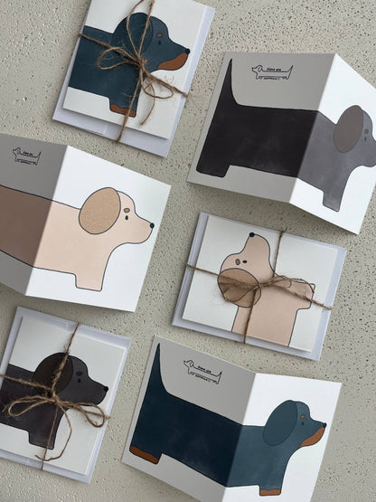 Dachshund greeting card | dana ate oatmeal! (CA)