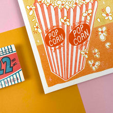 Load image into Gallery viewer, Pop! Popcorn A5 Risograph Print | Jacqueline Colley (UK)
