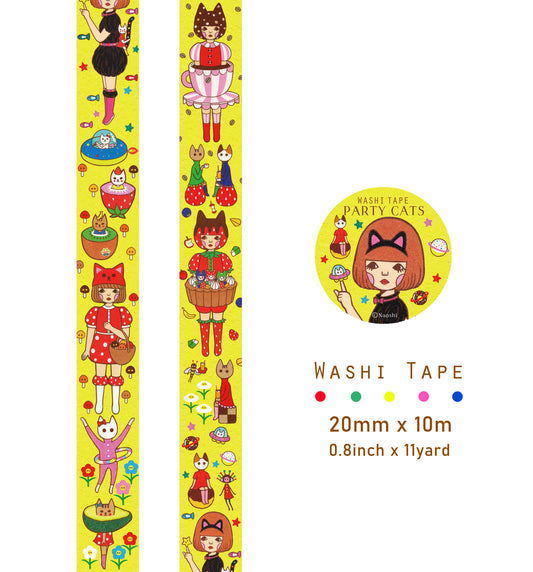 Party Cats Washi Tape | Naoshi (CA)