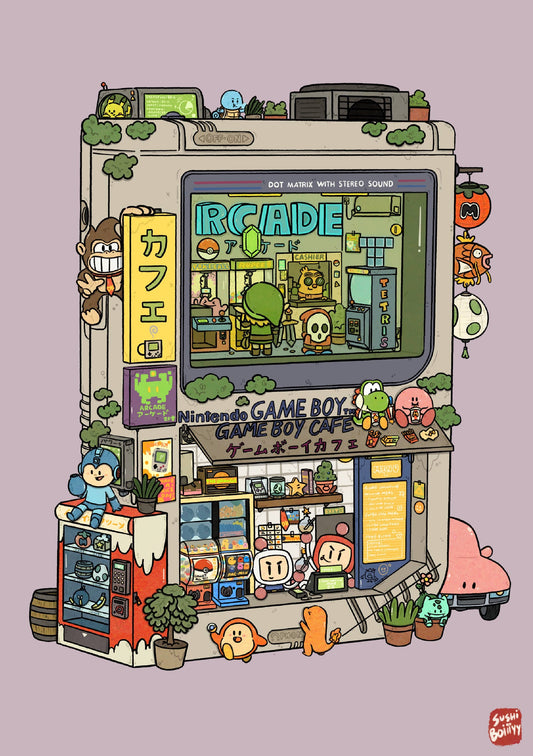 Gameboy Cafe Mini Print | Sushiboiiiyy (CAN)