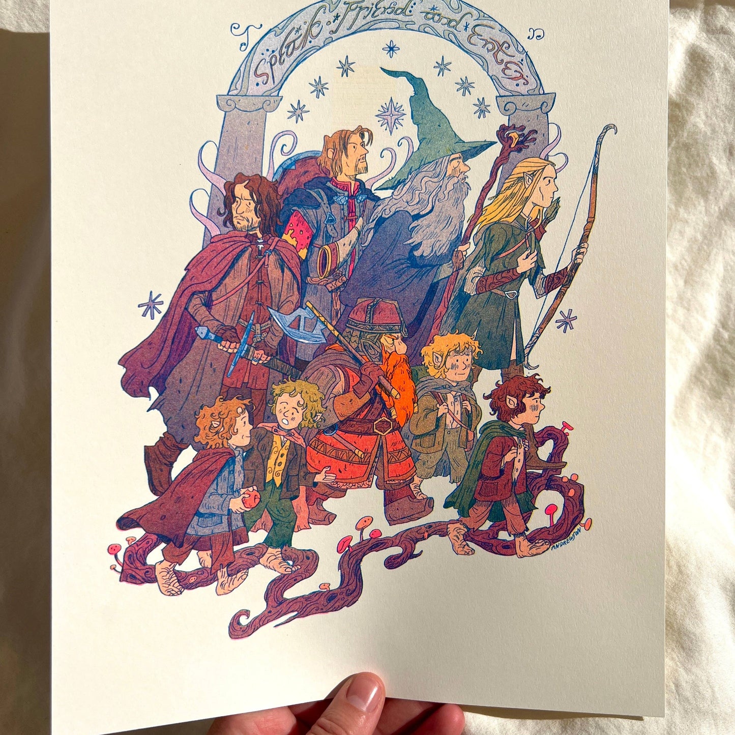Lord of the Rings, Fellowship Riso Print | Natalie Andrewson (CA)