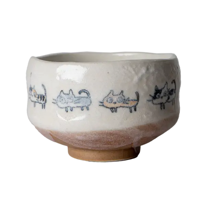 Neko Cats Porcelain Mini Matcha Bowl | Japan