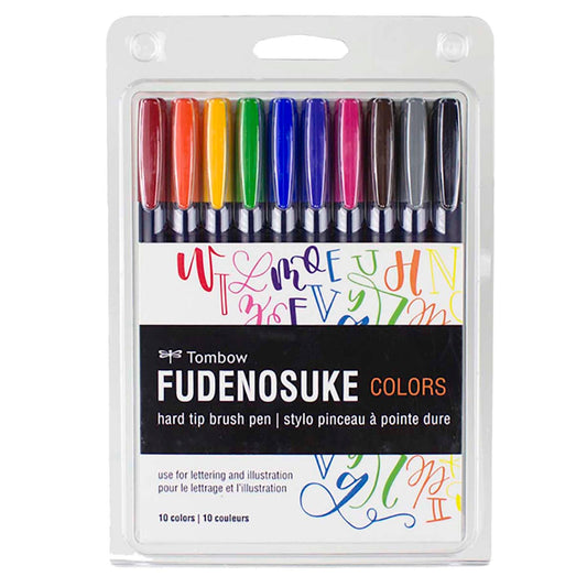 Fudenosuke Colors Calligraphy Brush Pens | 10-Pack | Tombow (Japan