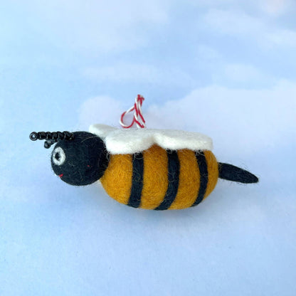 Bee Wool Felt Christmas Ornament