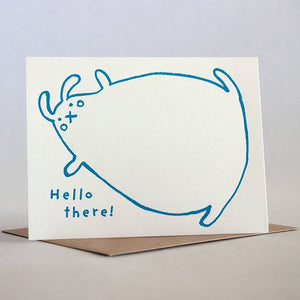 Hello Big Bunny Flat Letterpress Note Card