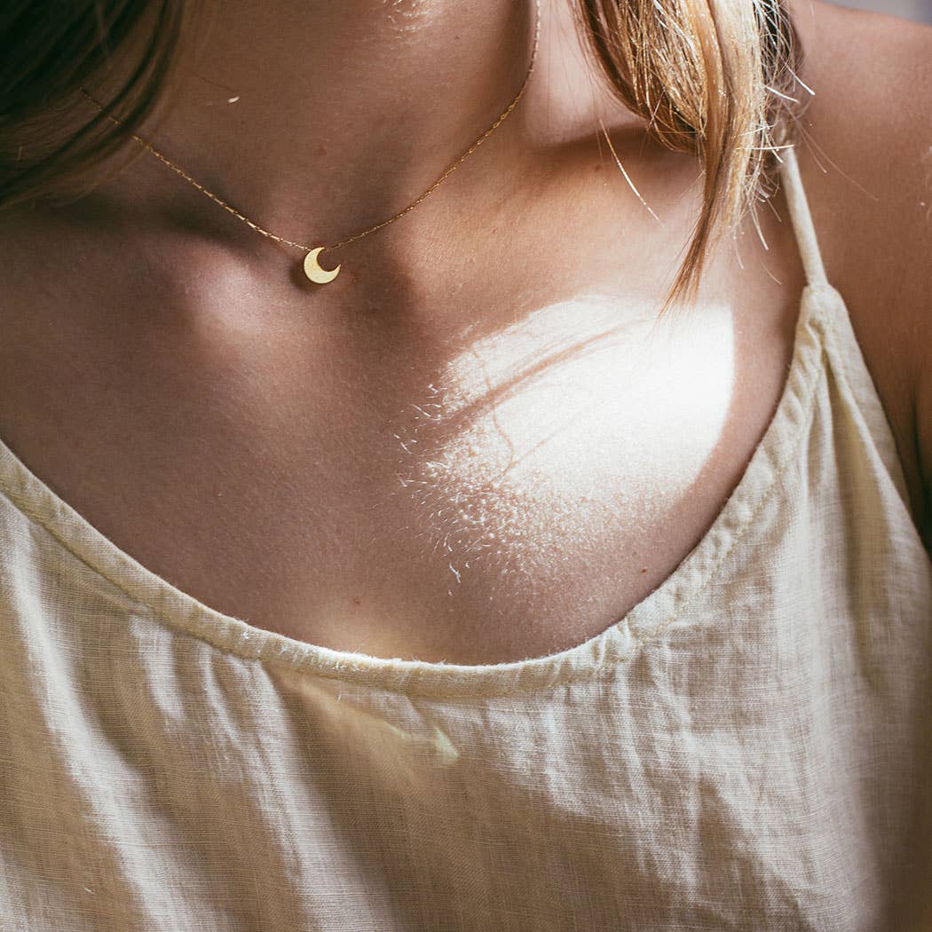 Tiny Crescent Moon Necklace | Amano Studio (CA)