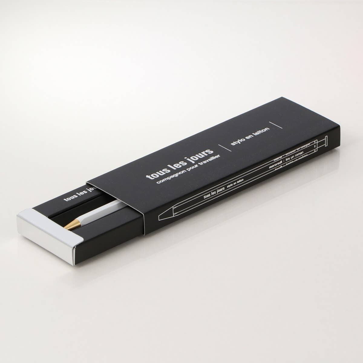 Tous Les Jours Gel Brass Ballpoint Pen | Silver |  Mark's Inc (Japan)