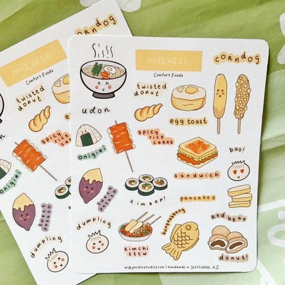 Asian Comfort Foods Sticker Sheet | Milky & Co. Studios (AZ)