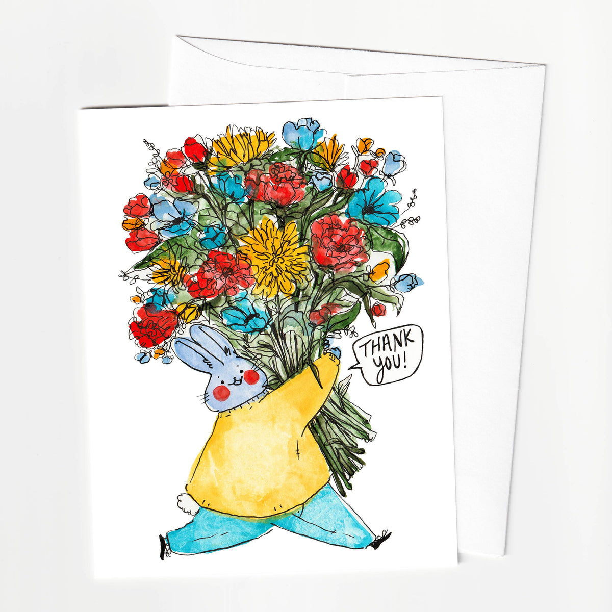 Thank You Bun with Flowers Card | Rebekah Evans (NC)