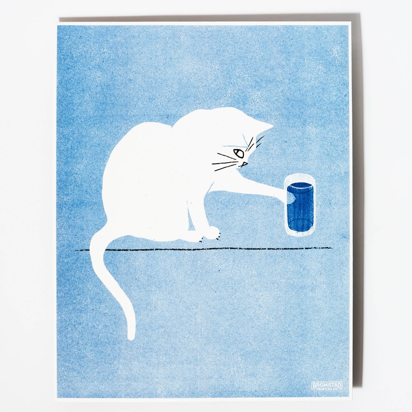 Water Glass Cat Art Print | Bromstad Printing Co. (VA)