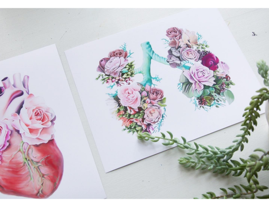 Floral Lungs II Flower Anatomy Art Print | Trisha Thompson Adams (OK)