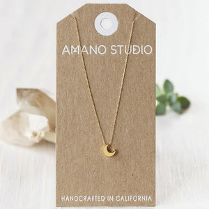 Tiny Crescent Moon Necklace | Amano Studio (CA)