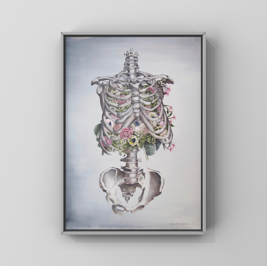 Floral Skeleton Anatomy Art Print | Trisha Thompson Adams (OK)