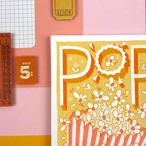 Pop! Popcorn A5 Risograph Print | Jacqueline Colley (UK)