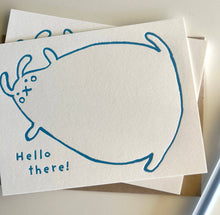 Load image into Gallery viewer, Hello Big Bunny Flat Letterpress Note Card
