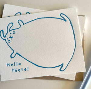 Hello Big Bunny Flat Letterpress Note Card