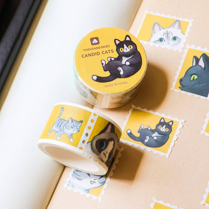 Candid Cats stamp washi tape by Thousand Skies