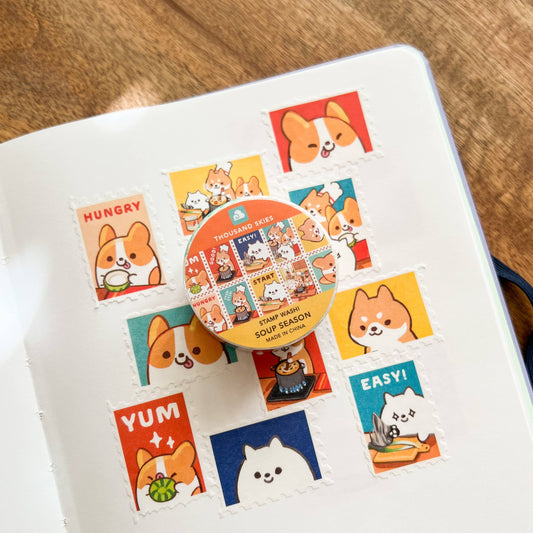 Soup Season stamp washi tape by Thousand Skies