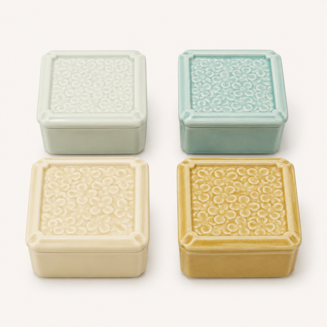 Flower Minoware Box with Lid (JPN)