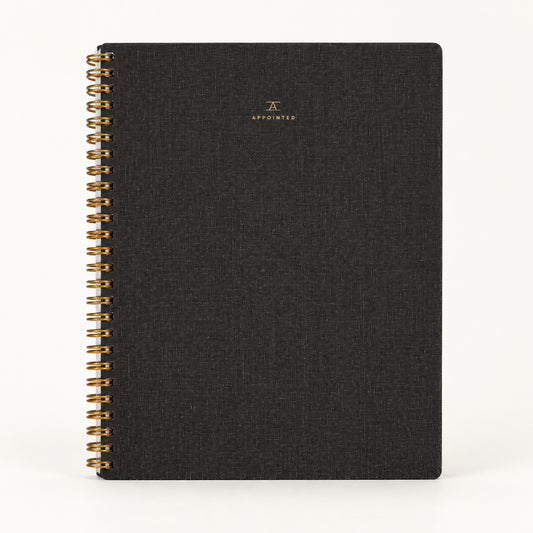 Appointed The Notebook with blank pages and Charcoal Gray bookcloth cover