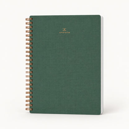 Appointed The Workbook with lined pages and Fern Green bookcloth cover