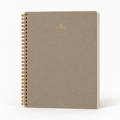 Appointed The Notebook with lined pages and Limited Edition Taupe bookcloth cover