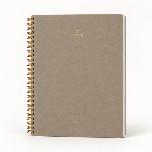 Appointed The Notebook with lined pages and Limited Edition Taupe bookcloth cover