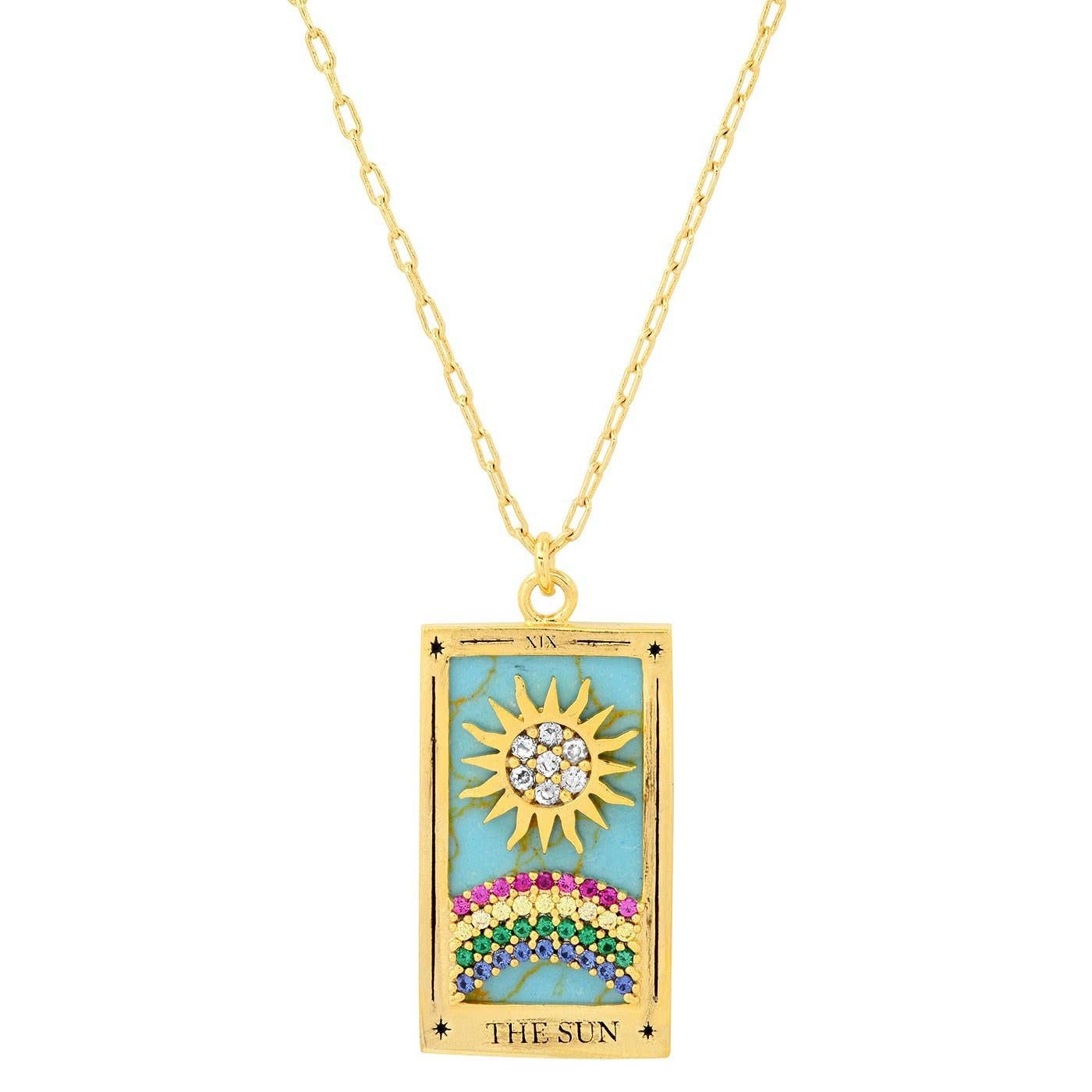 Tarot Card Necklace | Sun | 14K Gold/stainless steel | Christine Jehlickova (ONT)
