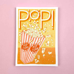 Pop! Popcorn A5 Risograph Print | Jacqueline Colley (UK)