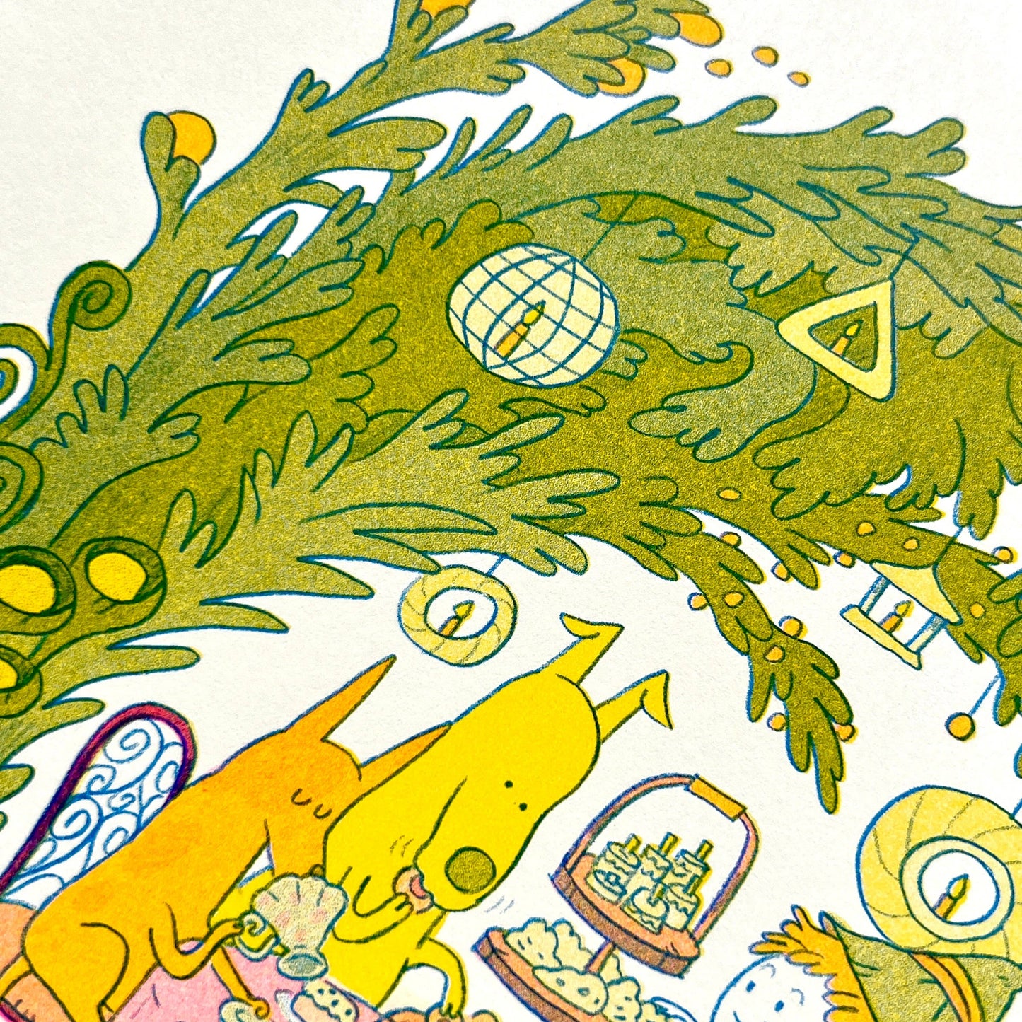Doggy Tea Party Risograph Print | Natalie Andrewson (CA)