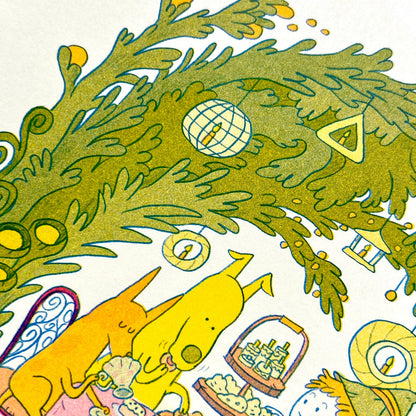 Doggy Tea Party Risograph Print | Natalie Andrewson (CA)