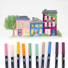 Load image into Gallery viewer, Dual Brush Pen Art Markers: Cottage  | 10-Pack | Tombow (Japan)
