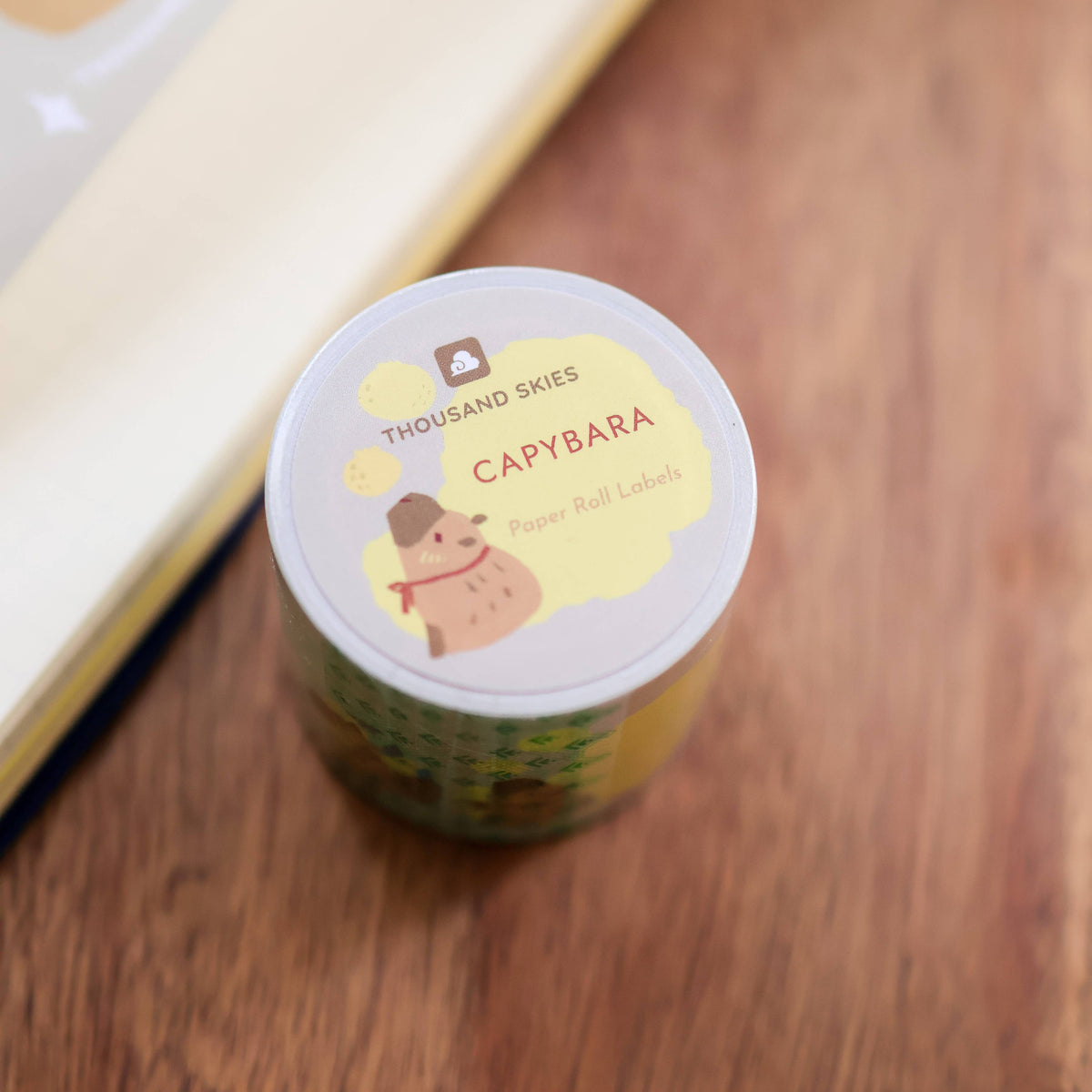 Capybara kiss-cut paper roll labels by Thousand Skies, alternate view 2