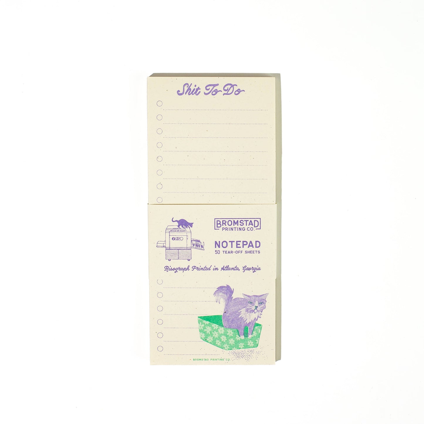 Grumpy Cat Floral Litter Box Notepad | Bromstad Printing Co. (VA)