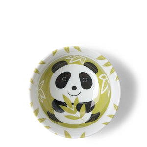 Ceramic Green Bamboo Panda Rice Bowl (Japan)