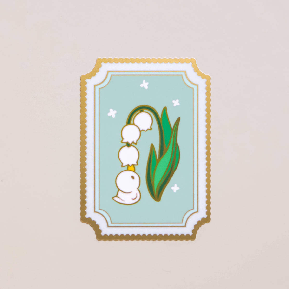 Lily of the Valley Duckie holographic vinyl sticker by Thousand Skies, alternate view 2
