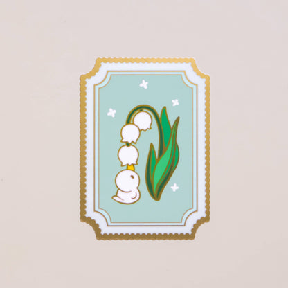 Lily of the Valley Duckie holographic vinyl sticker by Thousand Skies, alternate view 2