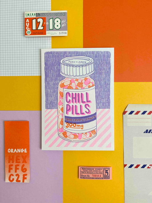 Chill Pills Risograph Print | Jacqueline Colley (UK)