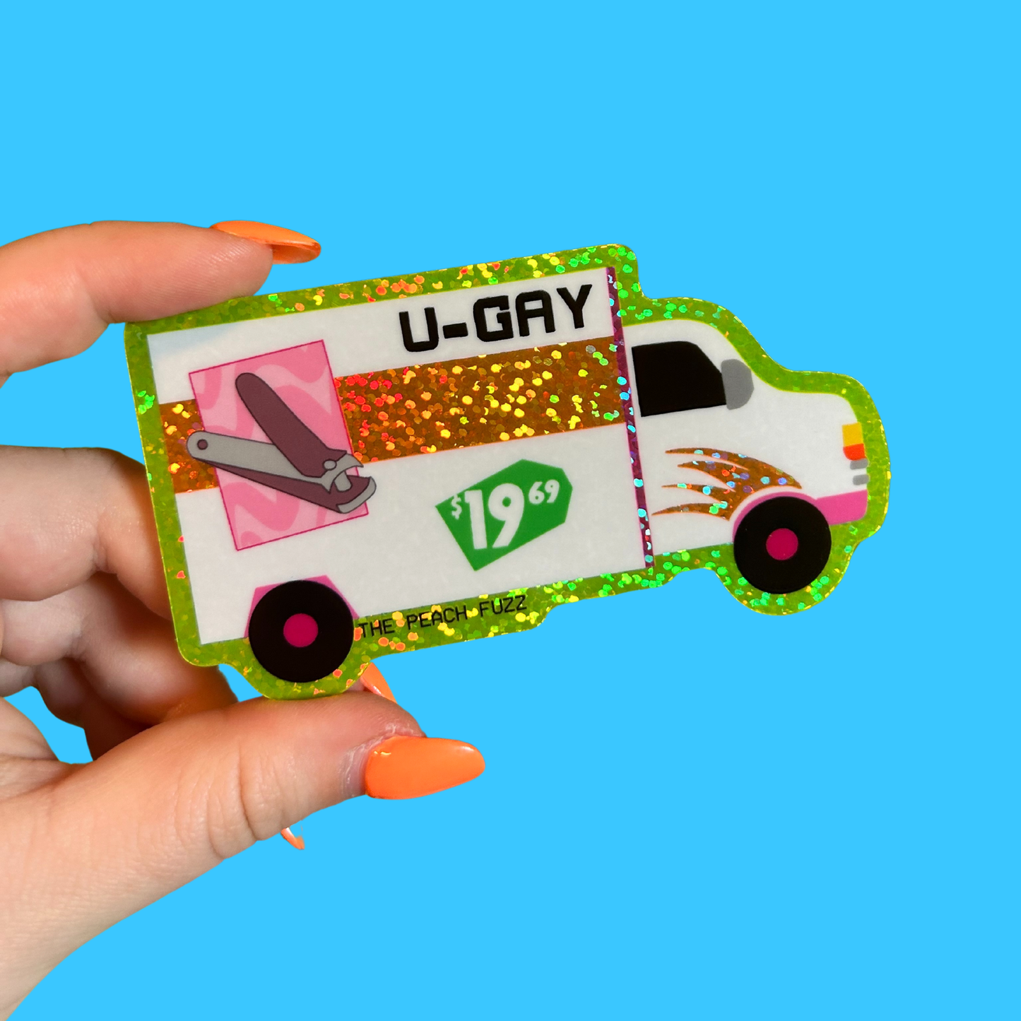 U-Gay Moving Truck Glitter Sticker | The Peach Fuzz (CA)