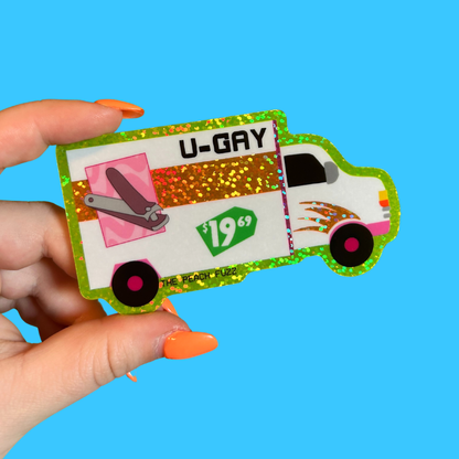 U-Gay Moving Truck Glitter Sticker | The Peach Fuzz (CA)