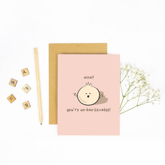 Wow! You're Un-bao-lievable! - Congratulations Card | Milky & Co. Studios (AZ)