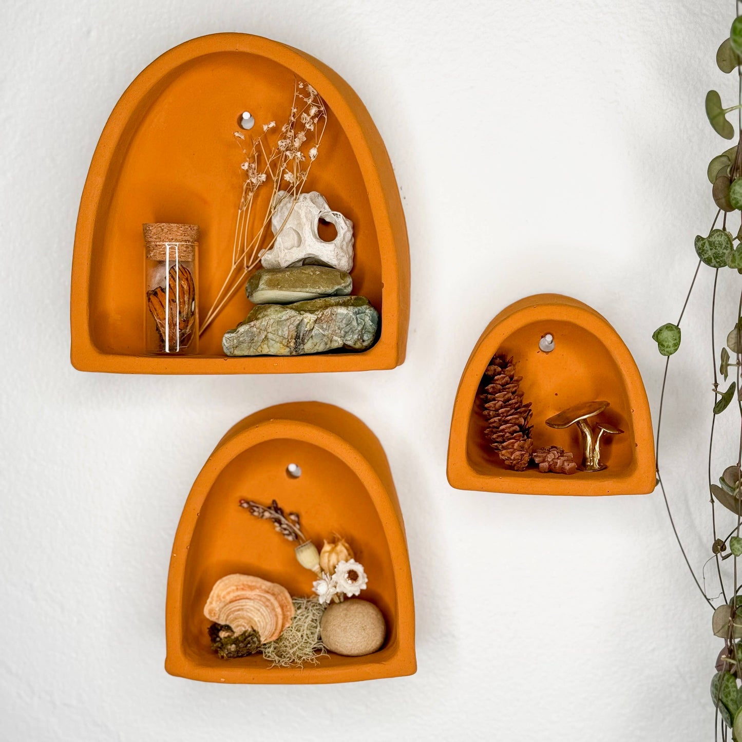 Cement Arch of Inspiration Floating Shelves | Terracotta | The Minimalist Ceramist (CA)