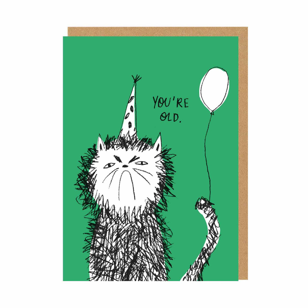 You're Old Cat Birthday Card | Badger and Burke (UK)